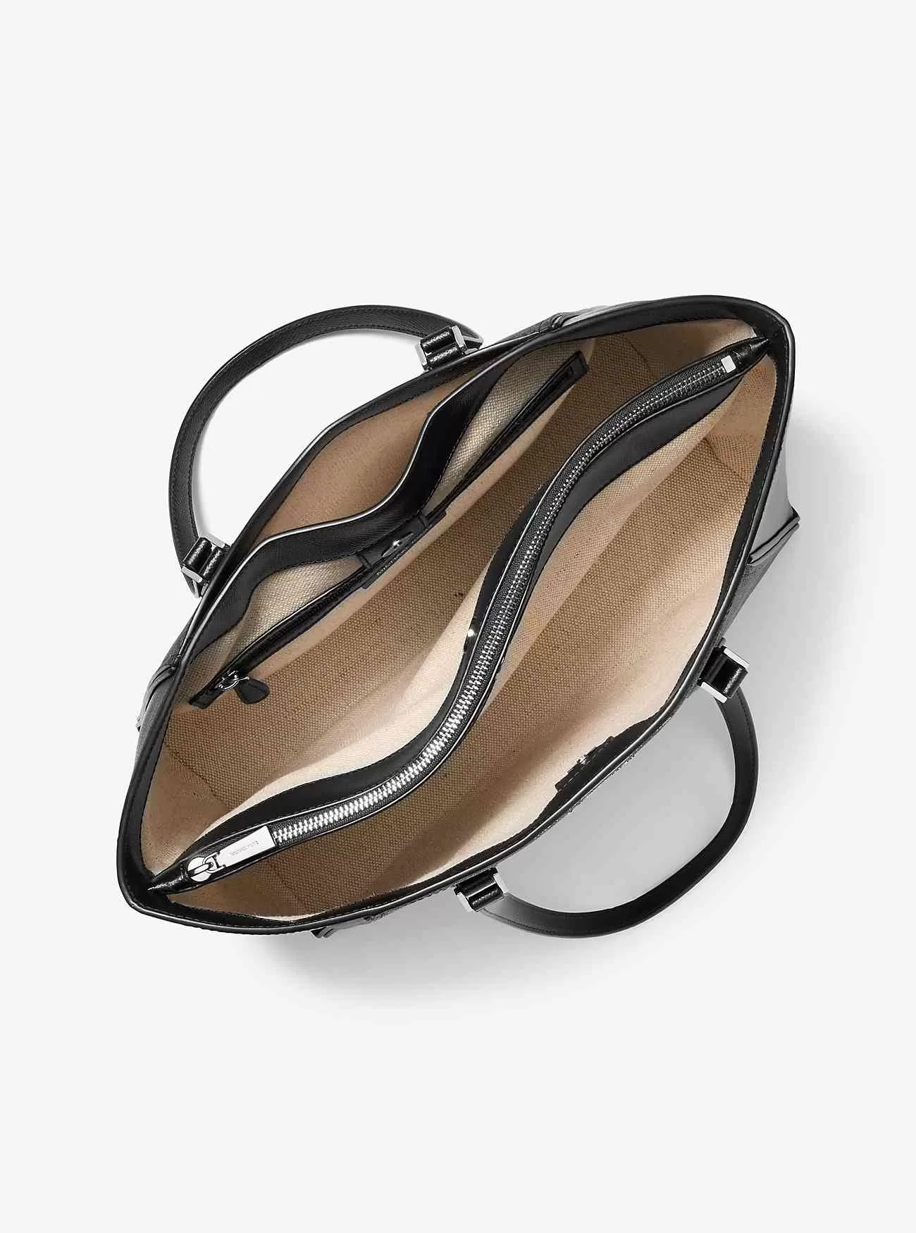 Taryn grande logo firmato e borsa tote in pelle