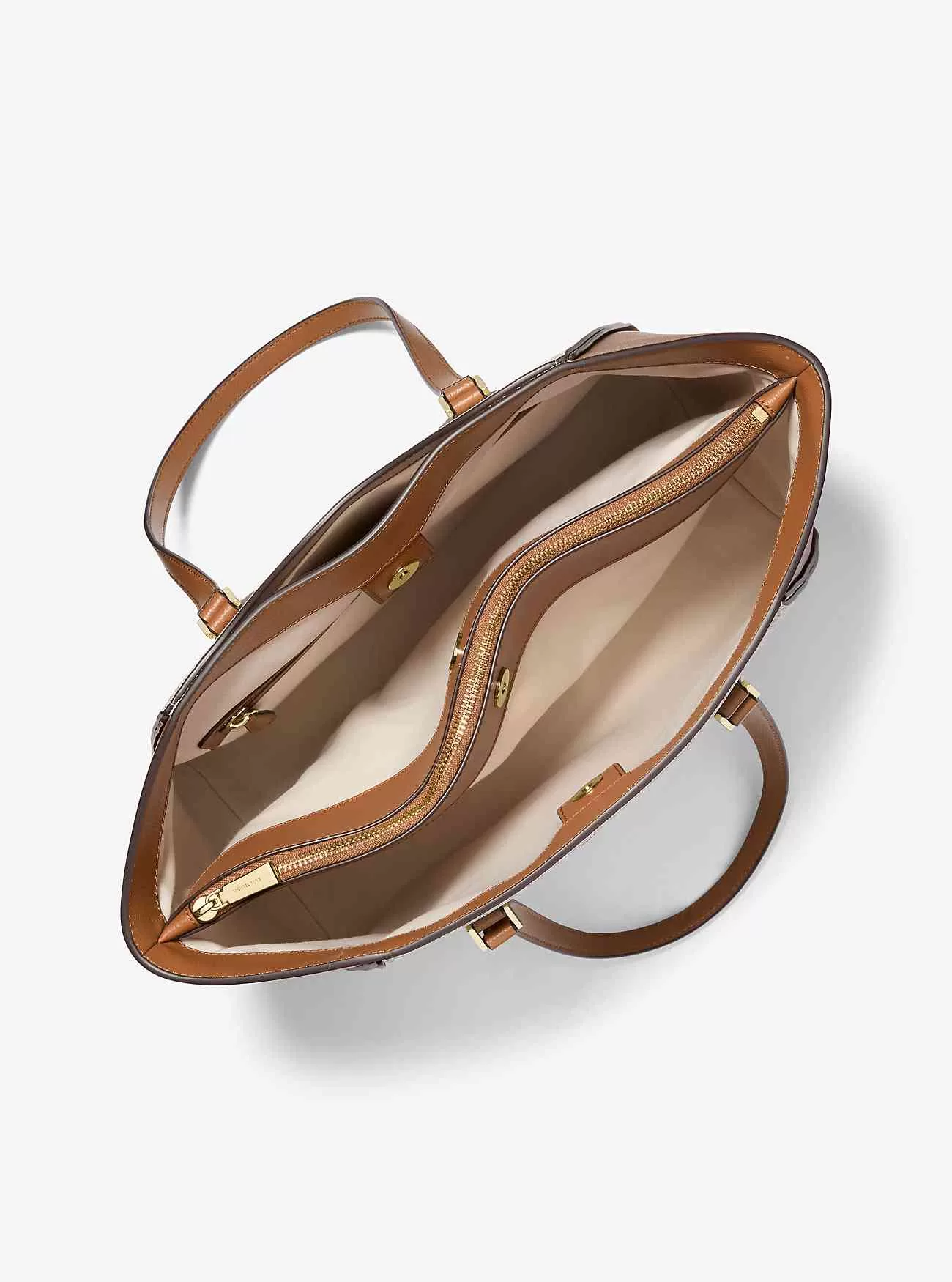 Taryn grande logo firmato e borsa tote in pelle