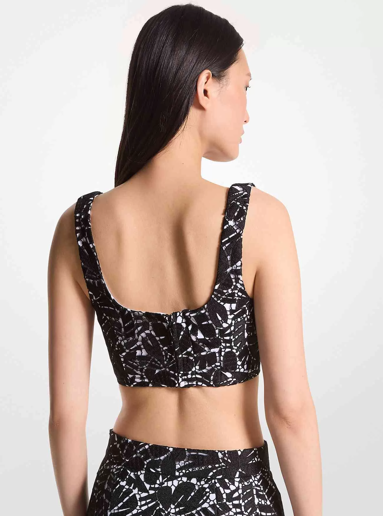 Top bralette in pizzo di palma