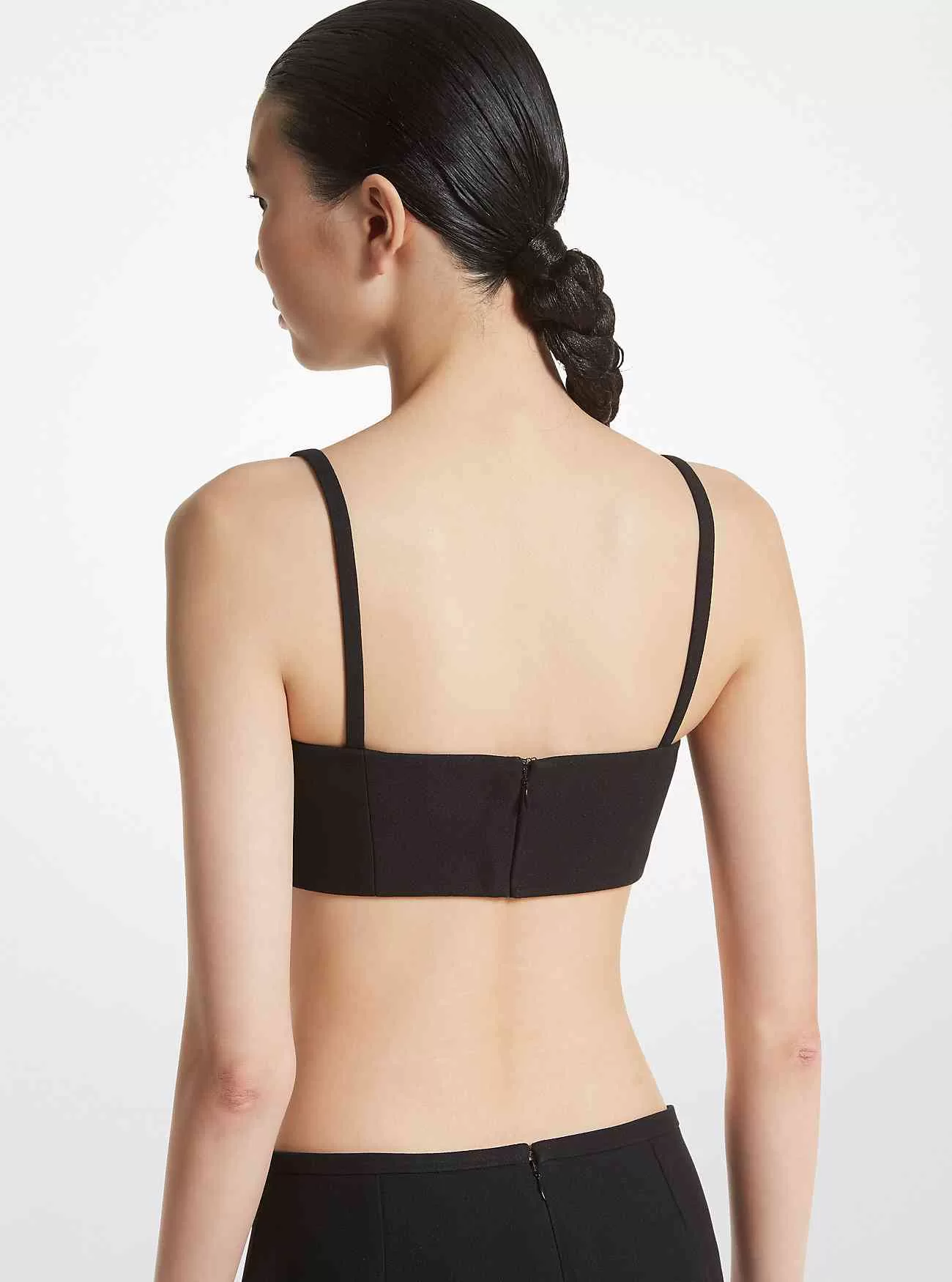 Top reggiseno in doppio crêpe sablé