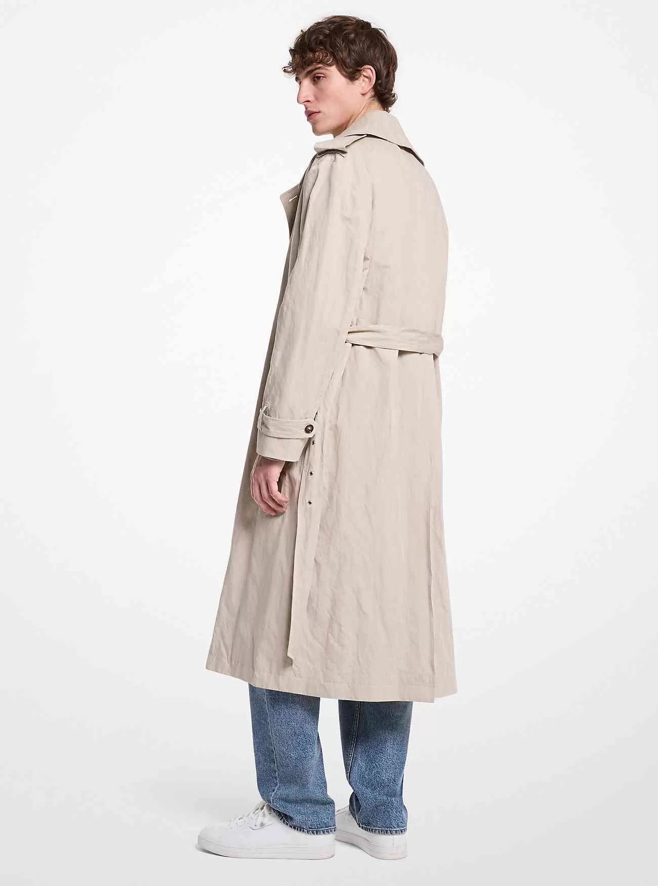 Trench oversize in misto cotone inox