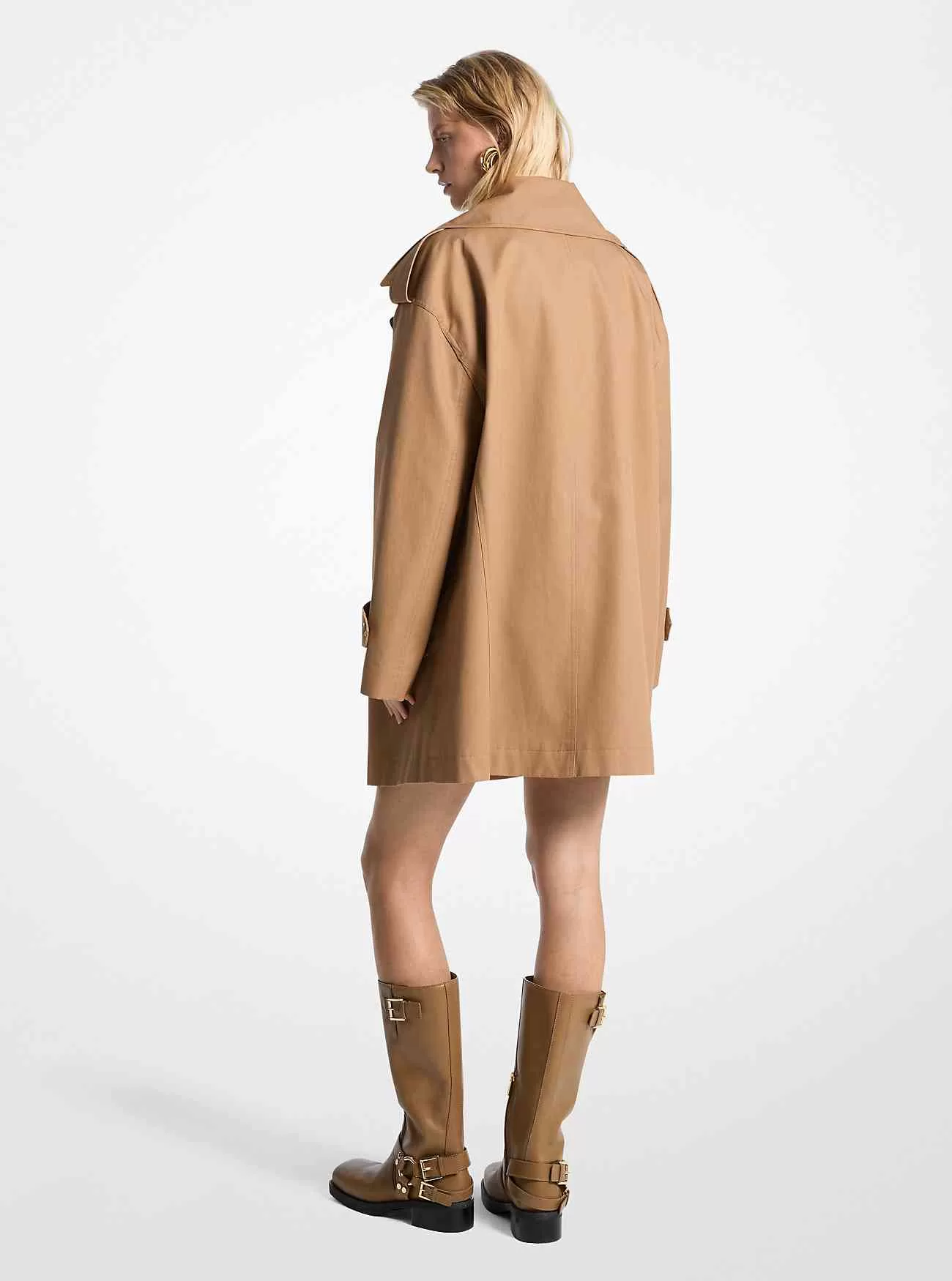 Trench oversize in twill di cotone