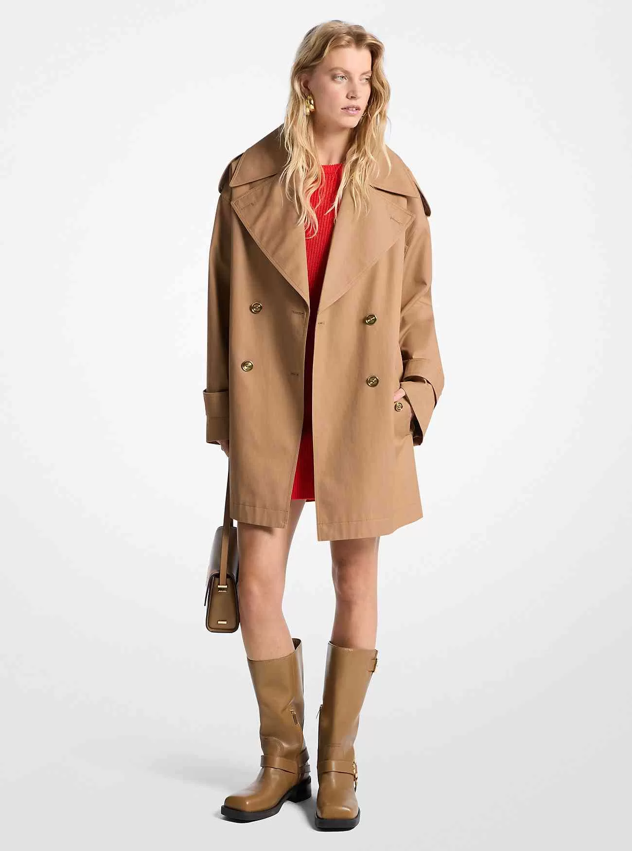 Trench oversize in twill di cotone