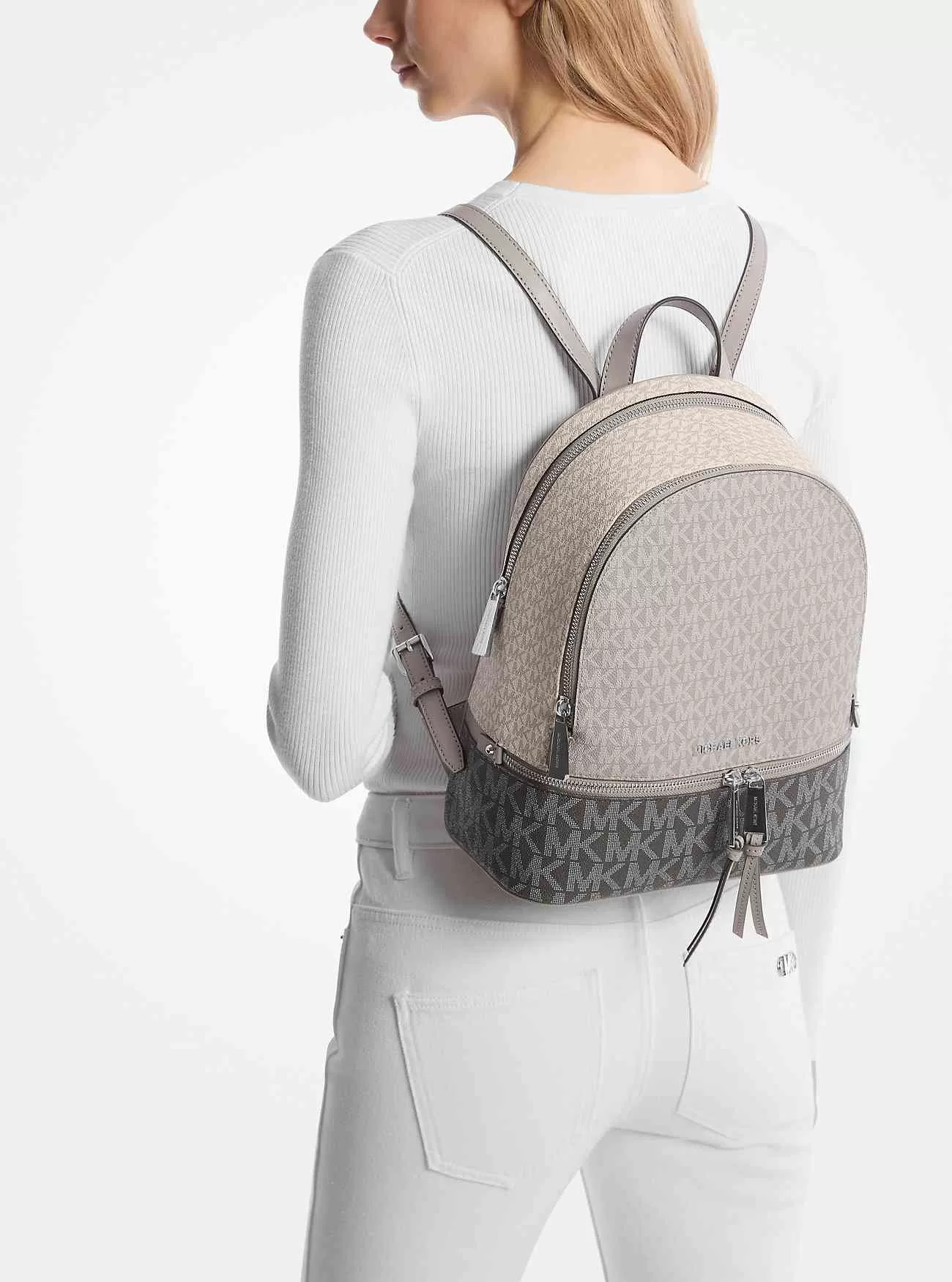 Zaino Rhea medio con logo color block Zaino Rhea medio con logo color block